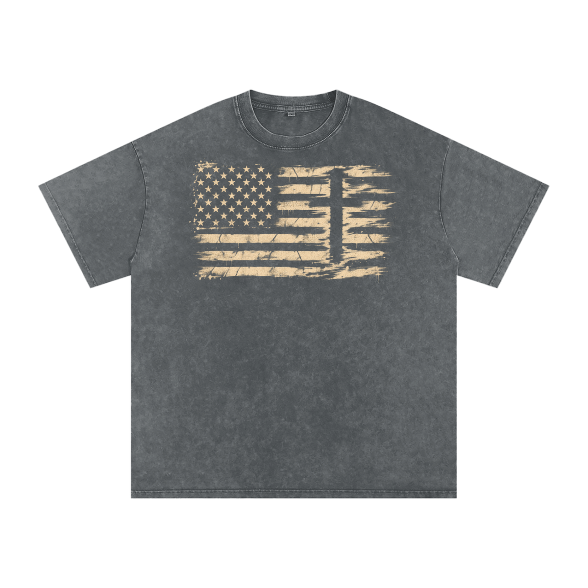 Distressed American Flag Cross Shirt