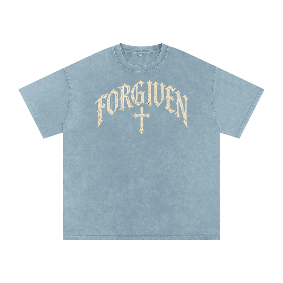 Forgiven Gothic Cross Tee – Vintage Christian Streetwear